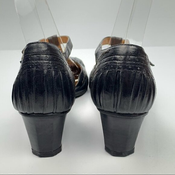 J Jill womens heels size size 38 black leather Mary Janes Academia regency - Picture 4 of 14